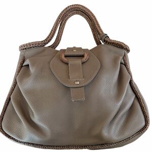 Carrie Forbes Florenz Taupe Pebbled Leather Satchel